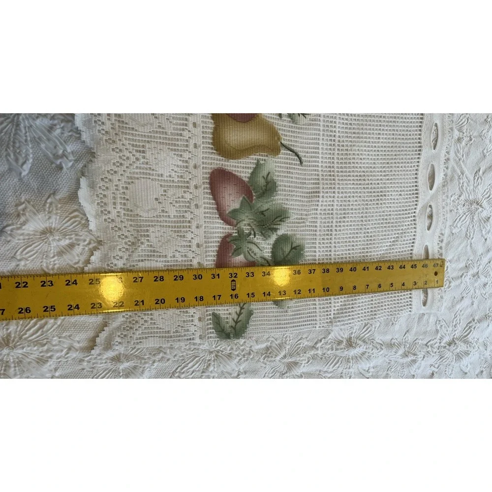 Kitchen‎ Window Valance Fabric Knit Lace Country vtg White 8 yards x 23